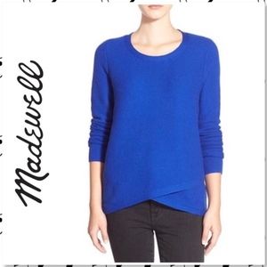 Madewell faux wrap sweater - blue